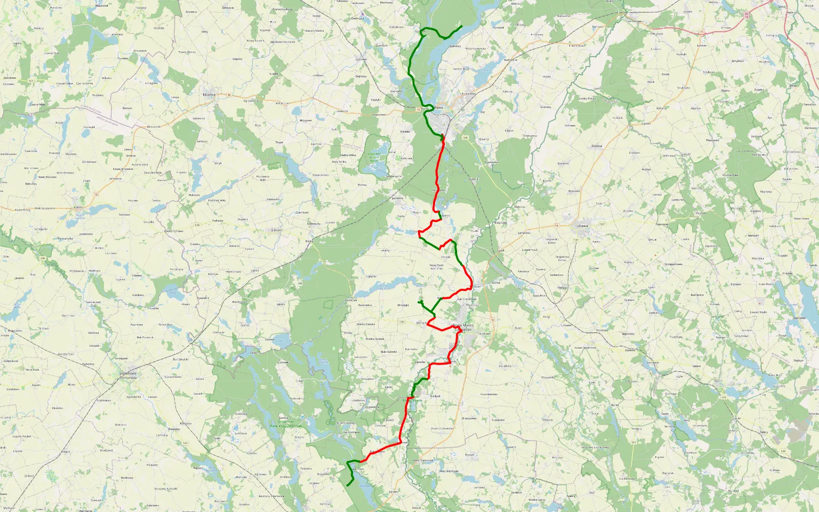 Map of Bachotek - Szałkowo - 58.9 km offroad trail, Nowe Miasto County