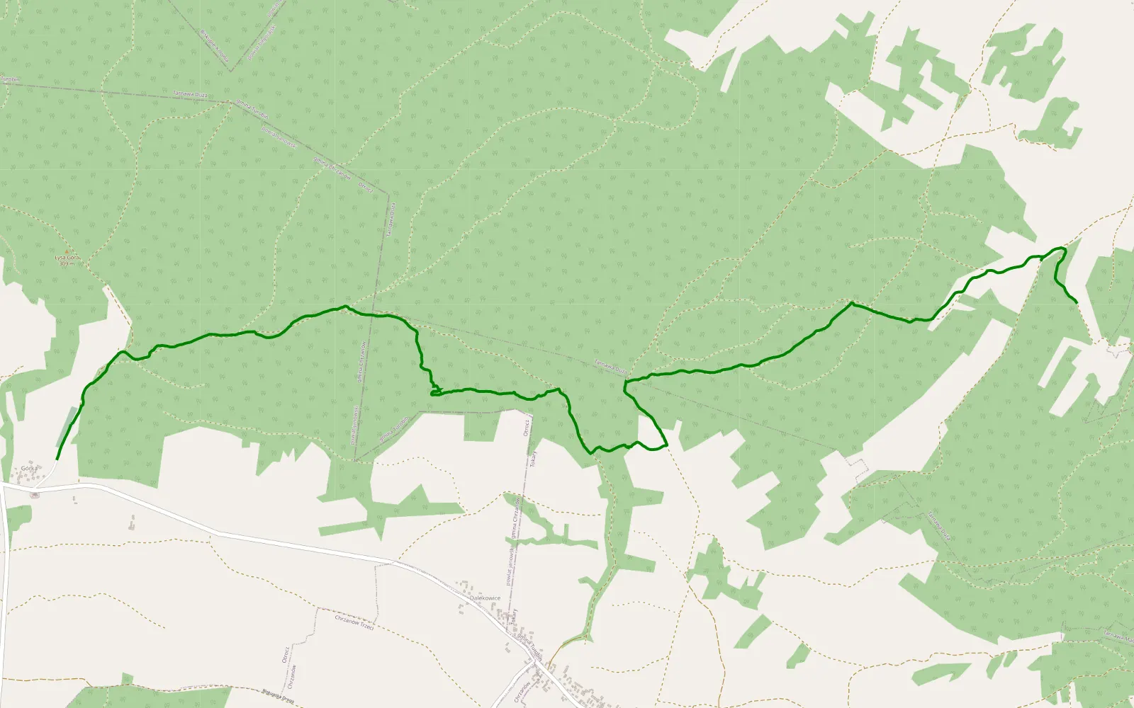 Map of Tarnawa Duża - Otrocz - 8.4 km offroad trail, Biłgoraj County
