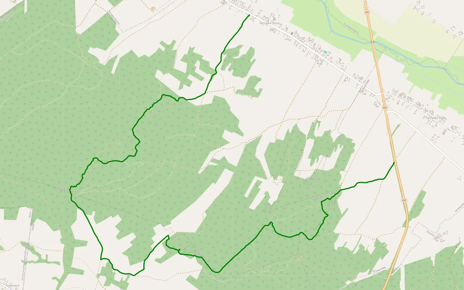 Mapa trasy Tarnawa - Tarnawa Duża majówka dz 3 - 11.5 km trasy offroad, Powiat Biłgorajski