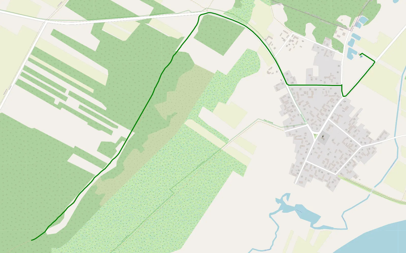 Mapa trasy Lucimia - Gniazdków - 1.6 km trasy offroad, Powiat Zwoleński