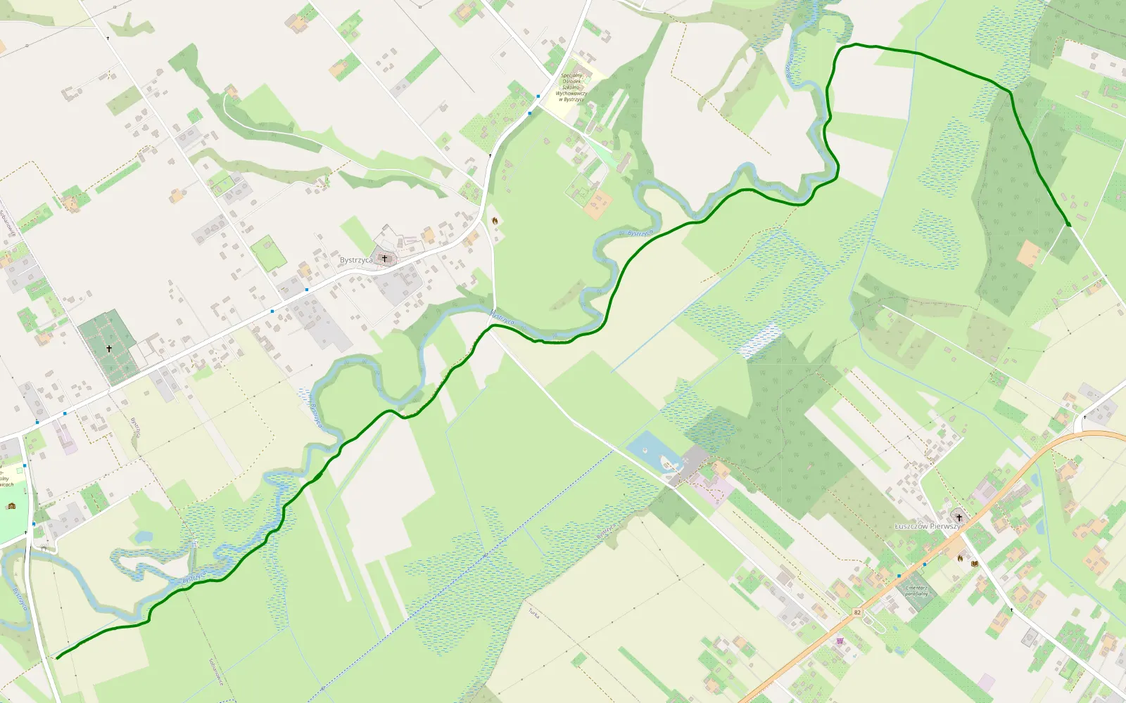 Mapa trasy Sobianowice - Łuszczów Pierwszy - 4.4 km trasy offroad, Powiat Lubelski
