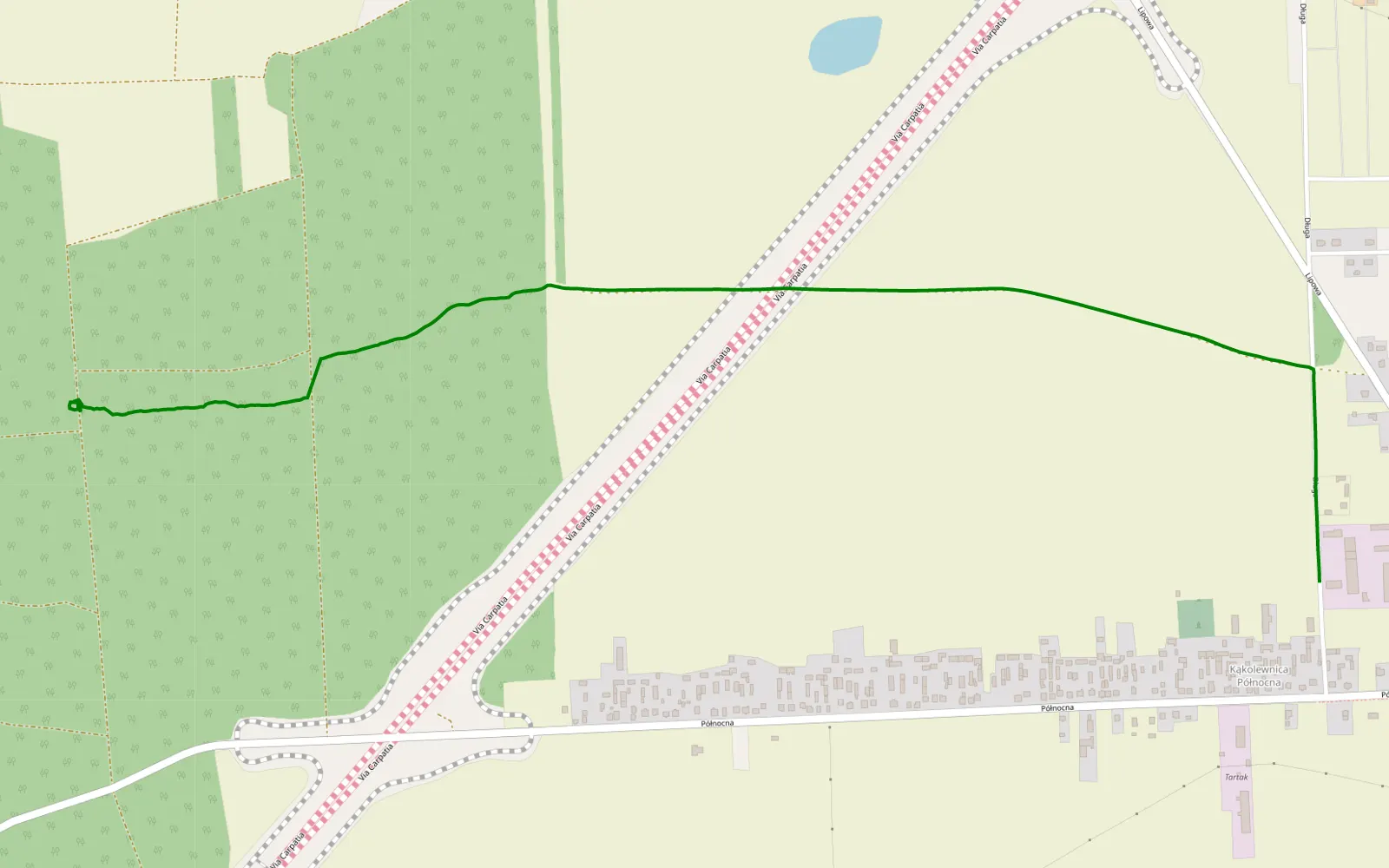 Mapa trasy Kąkolewnica Północna - 2.4 km trasy offroad, Powiat Radzyński