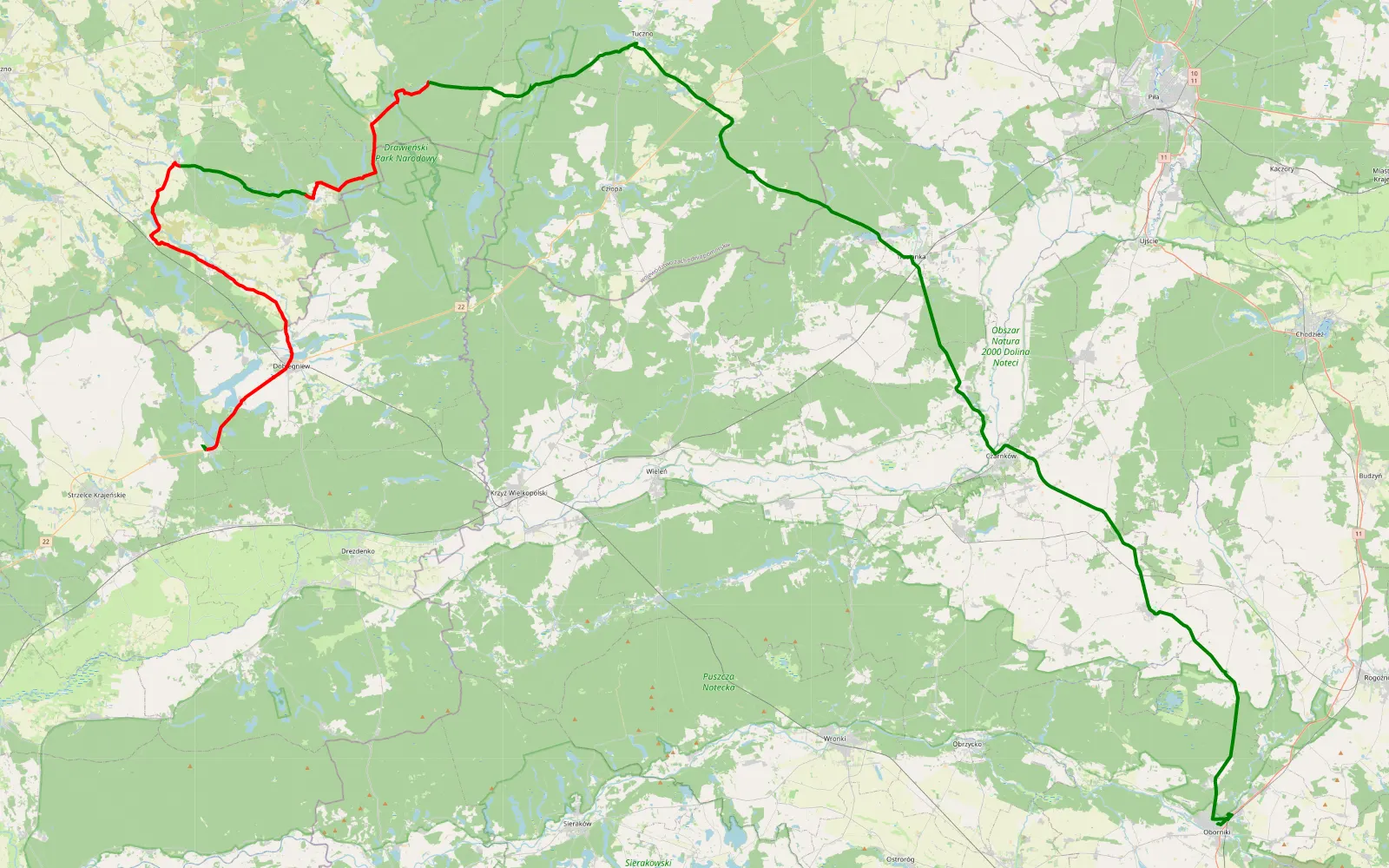 Map of Raiders... day 2 - 75.1 km offroad trail, Choszczno County