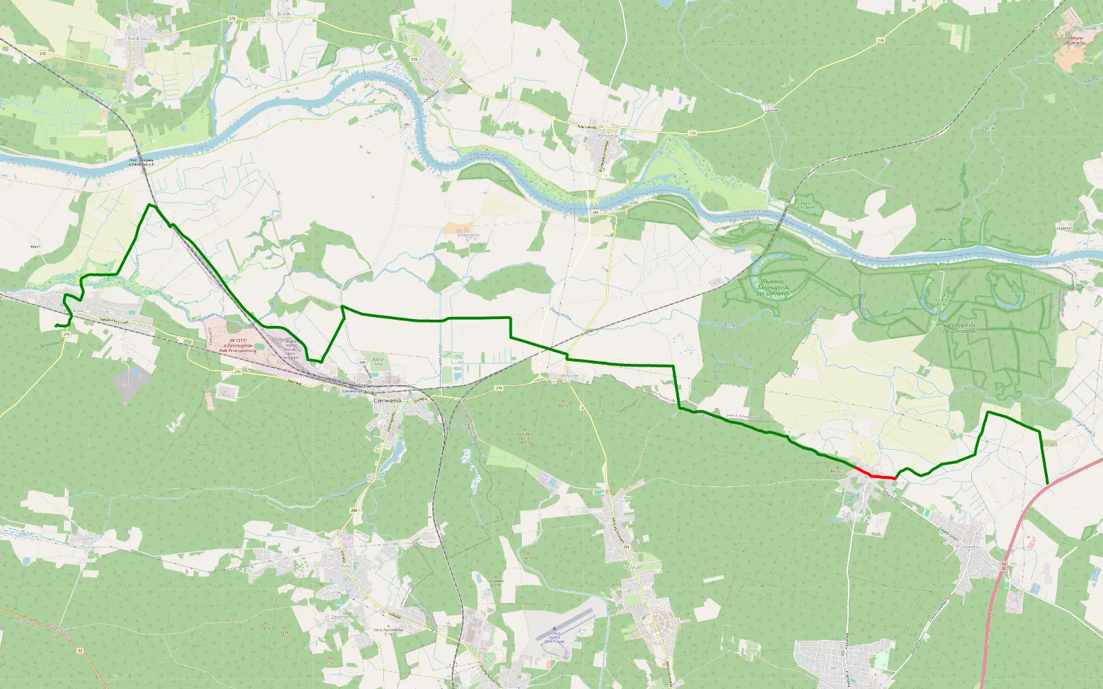 Map of Tropem Sulecha 2023 - Etap 1 - 15.9 km offroad trail, Zielona Góra