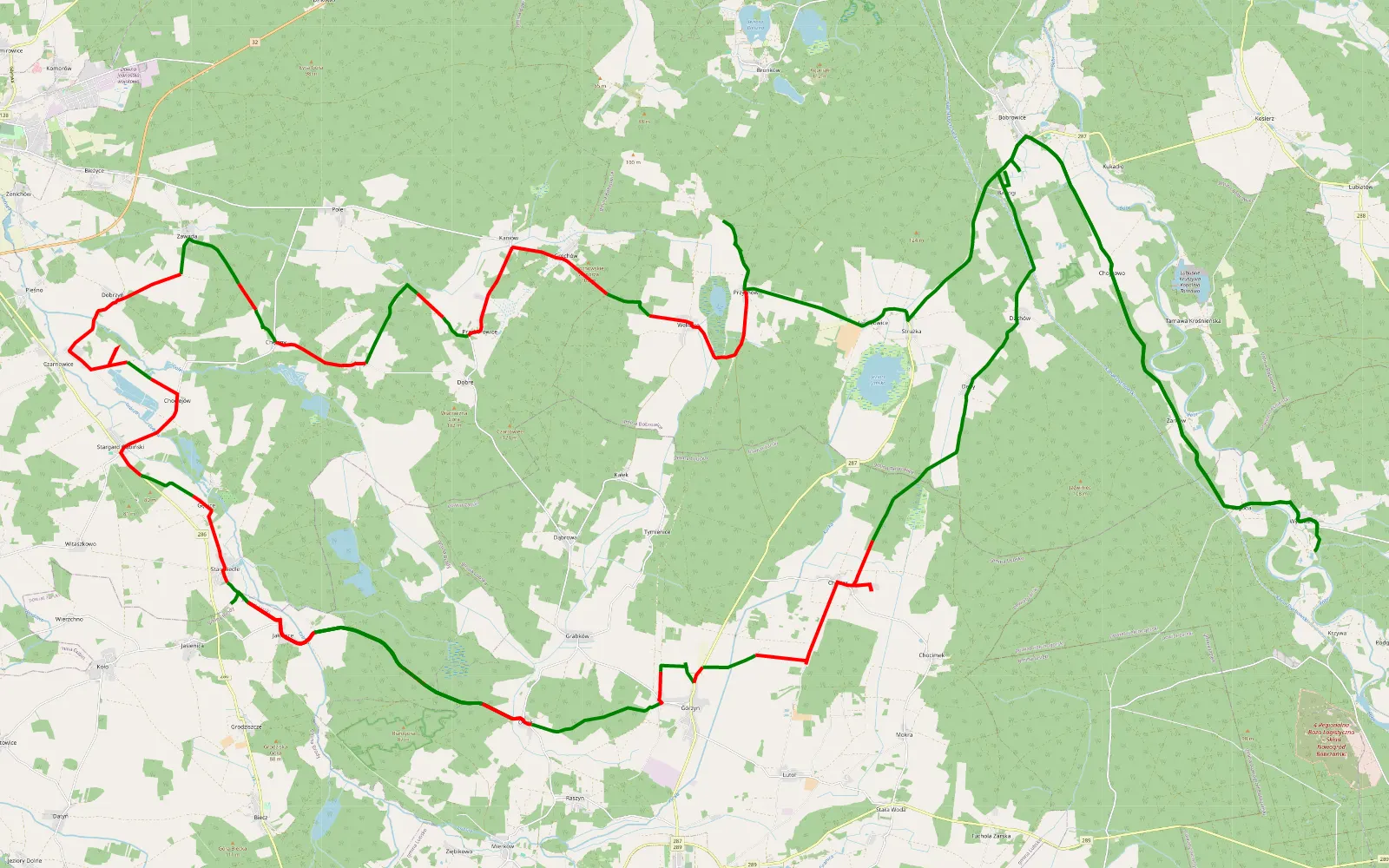 Map of DOC-20241206-WA0018. Track - 79.8 km offroad trail, Żary County