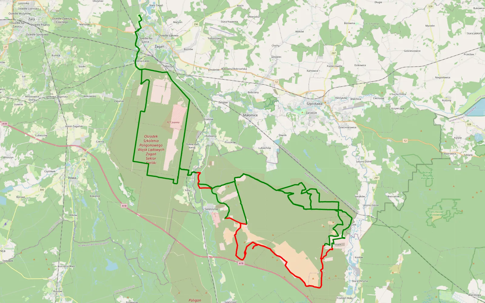 Map of Breslau 24 - Etapa 2 - 152.7 km offroad trail, Bolesławiec County