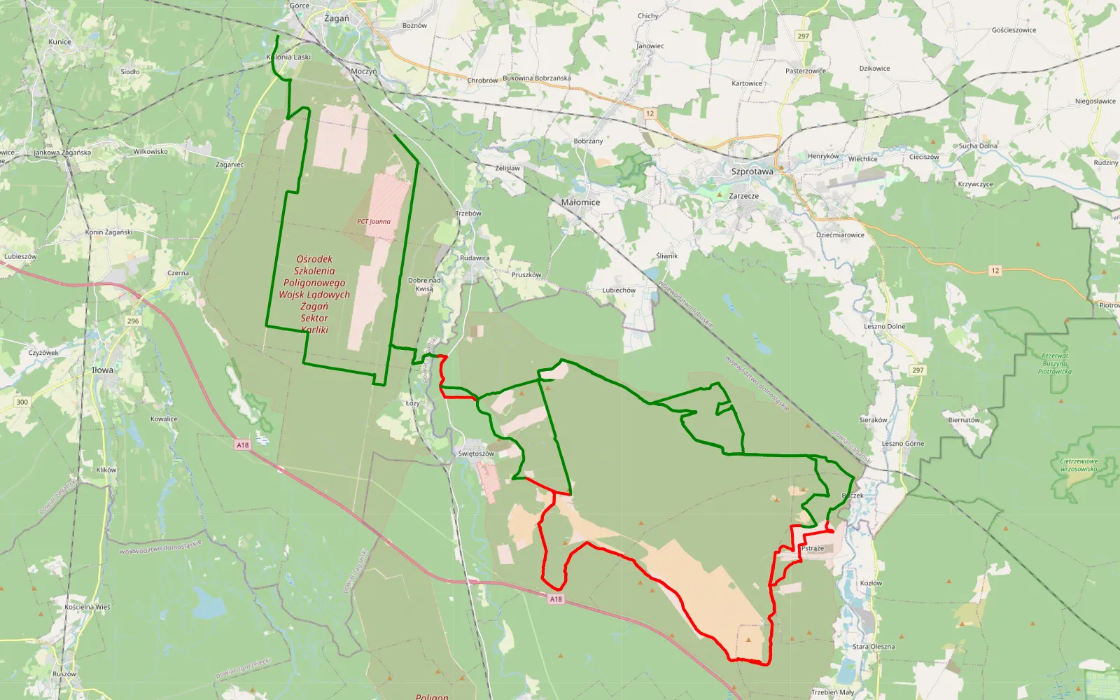 Map of Breslau 24 - Etapa 1 - 143.8 km offroad trail, Bolesławiec County