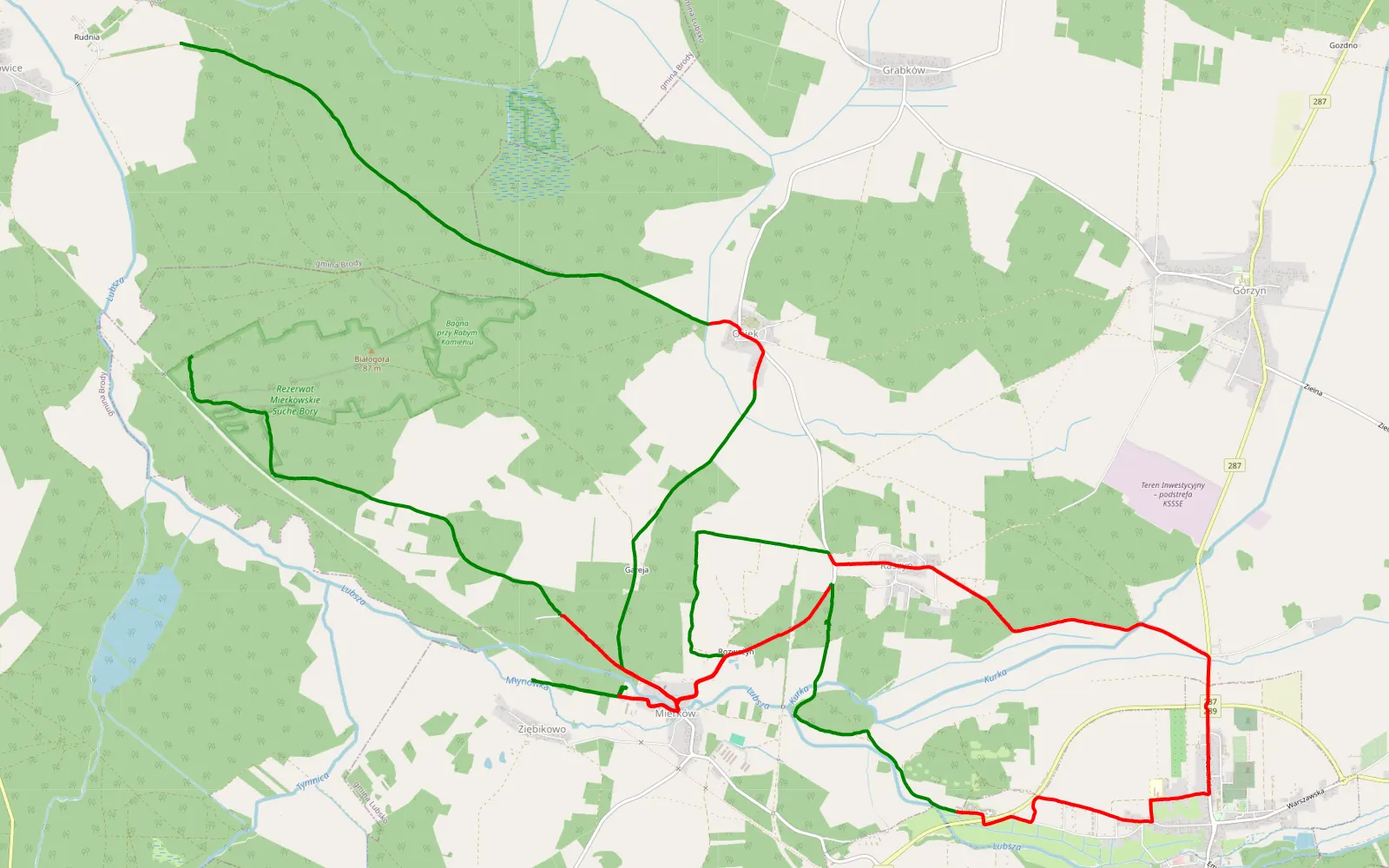Map of Looking for Hary 2 - 30.1 km offroad trail, Żary County