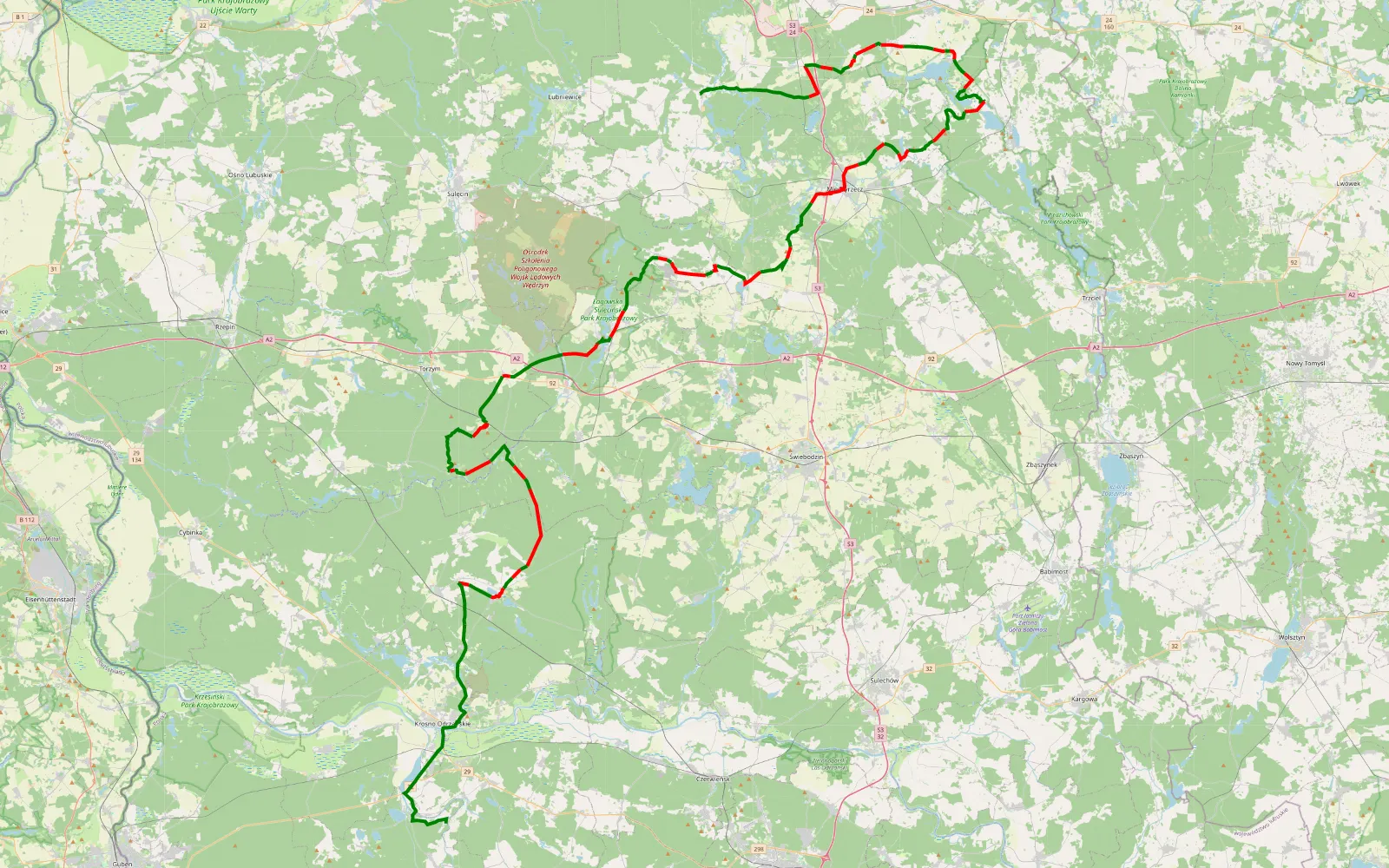Mapa trasy MC Queen Jours 2 Apres Midi - 130.3 km trasy offroad, Powiat Międzyrzecki