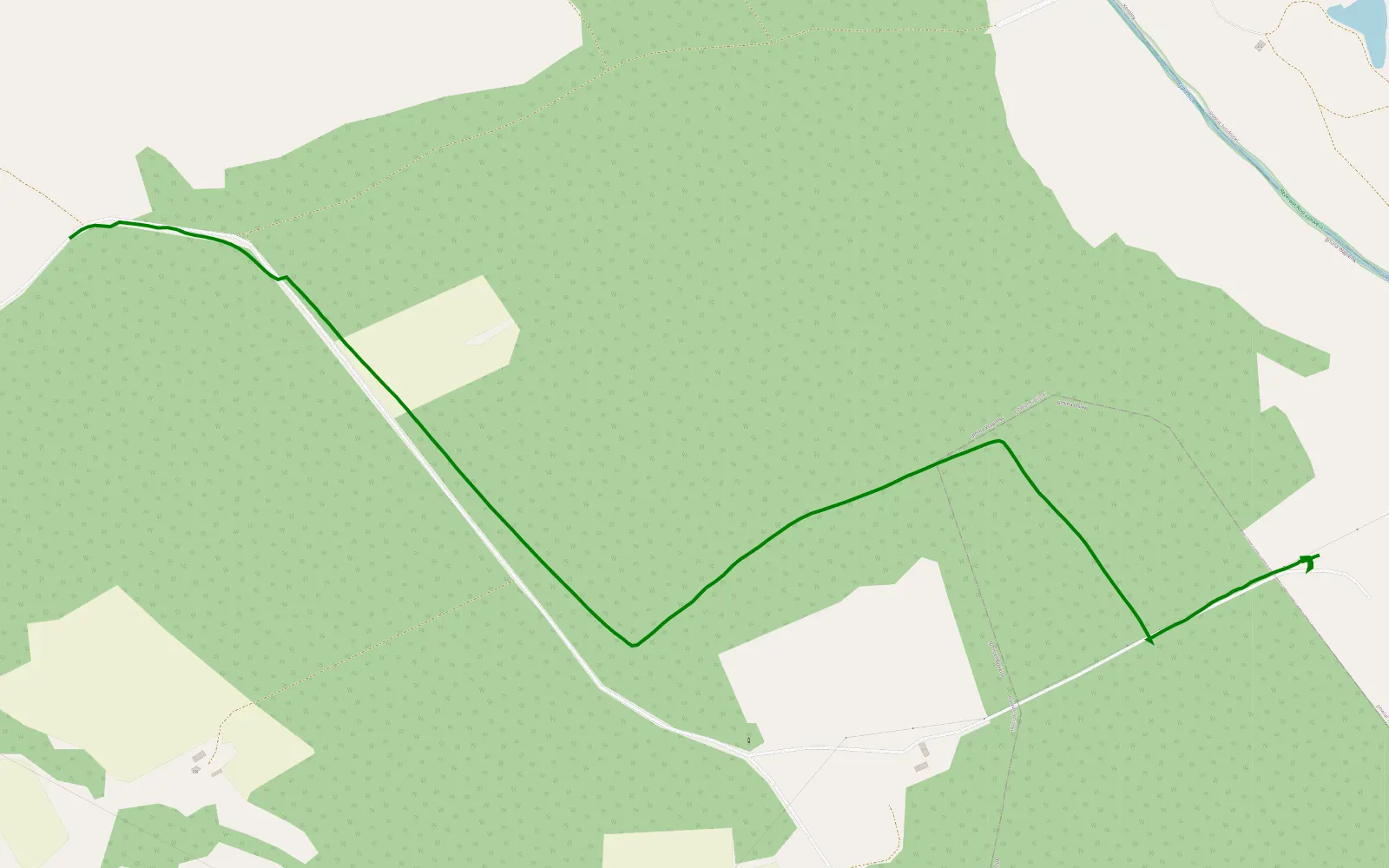 Mapa trasy Rumunki Łapinóż - 2.3 km trasy offroad, Powiat Rypiński