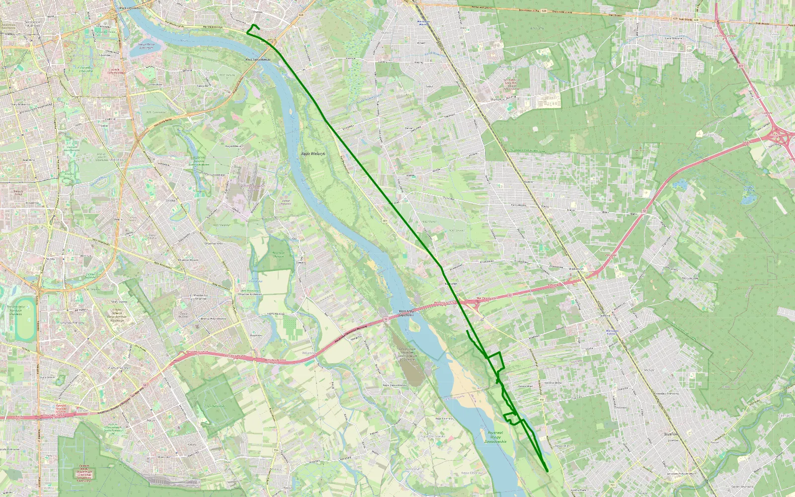 Map of Błota - Gocław - 5.2 km offroad trail, Otwock County
