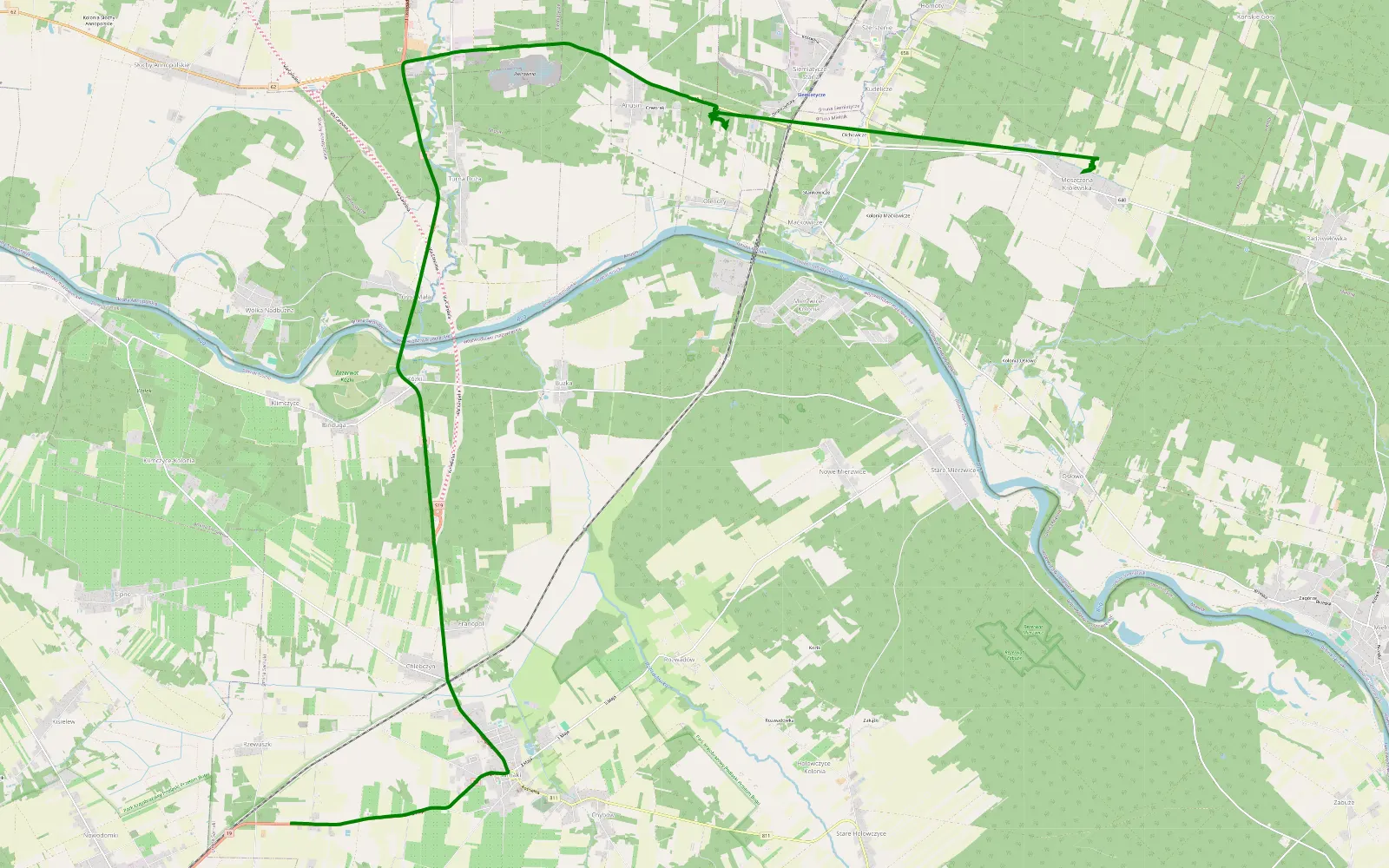 Map of Bunkry 2022 - 1.4 km offroad trail, Siemiatycze County