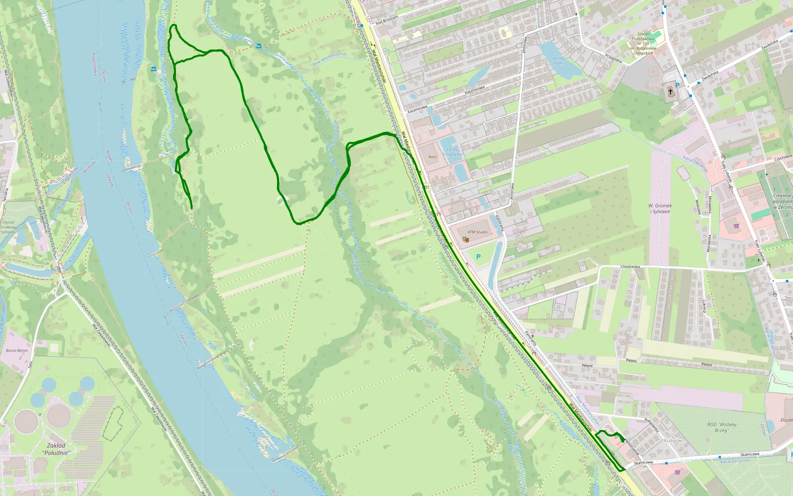 Map of Zbytki - Kuligów - 4.3 km offroad trail, Warsaw