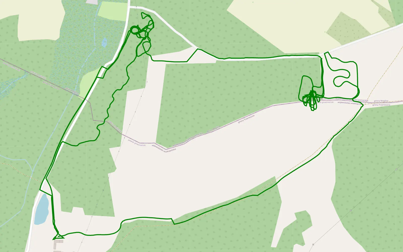 Mapa trasy Ignalin Offroad - 8.3 km trasy offroad, Powiat Mogileński