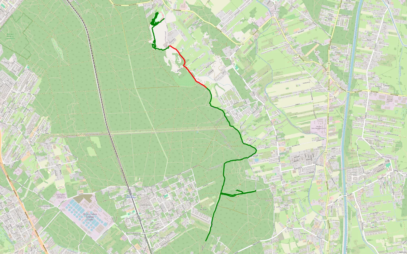 Map of Test Track Unlimited - 8.9 km offroad trail, Legionowo County