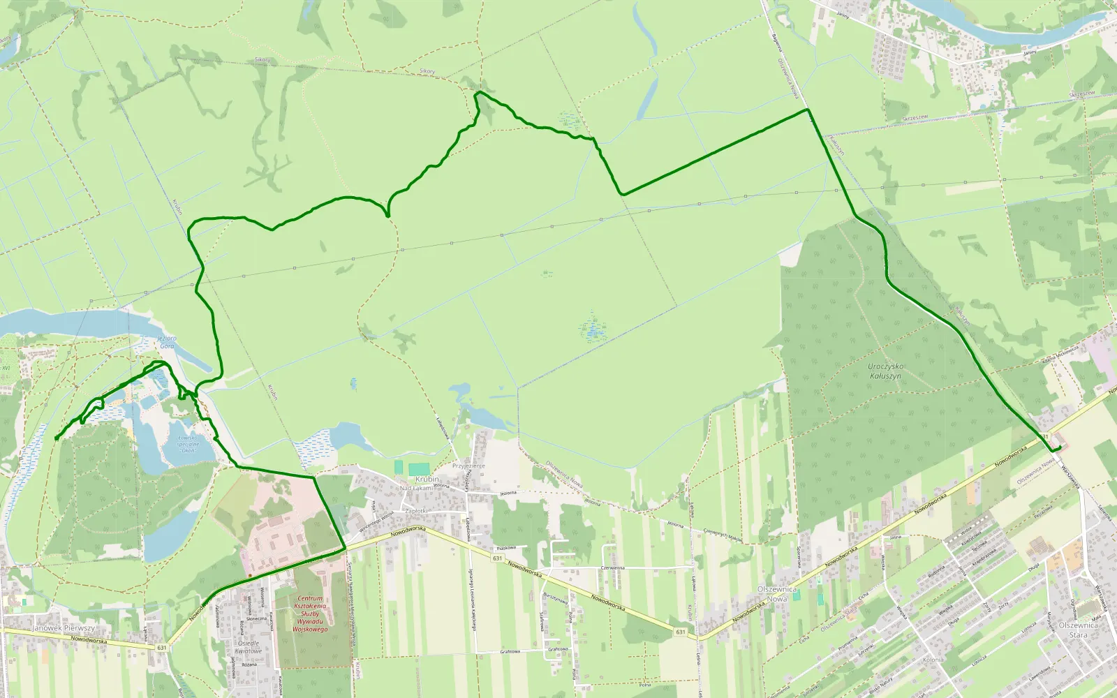 Map of Olszewnica Stara - Janówek Pierwszy - 8 km offroad trail, Legionowo County