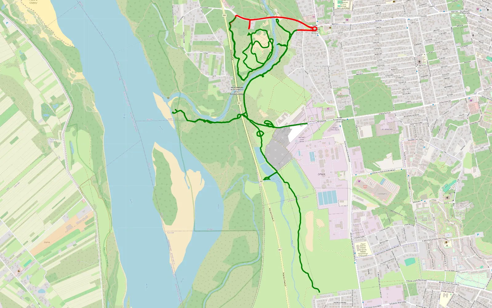 Map of Przewóz - 13.3 km offroad trail, Otwock County