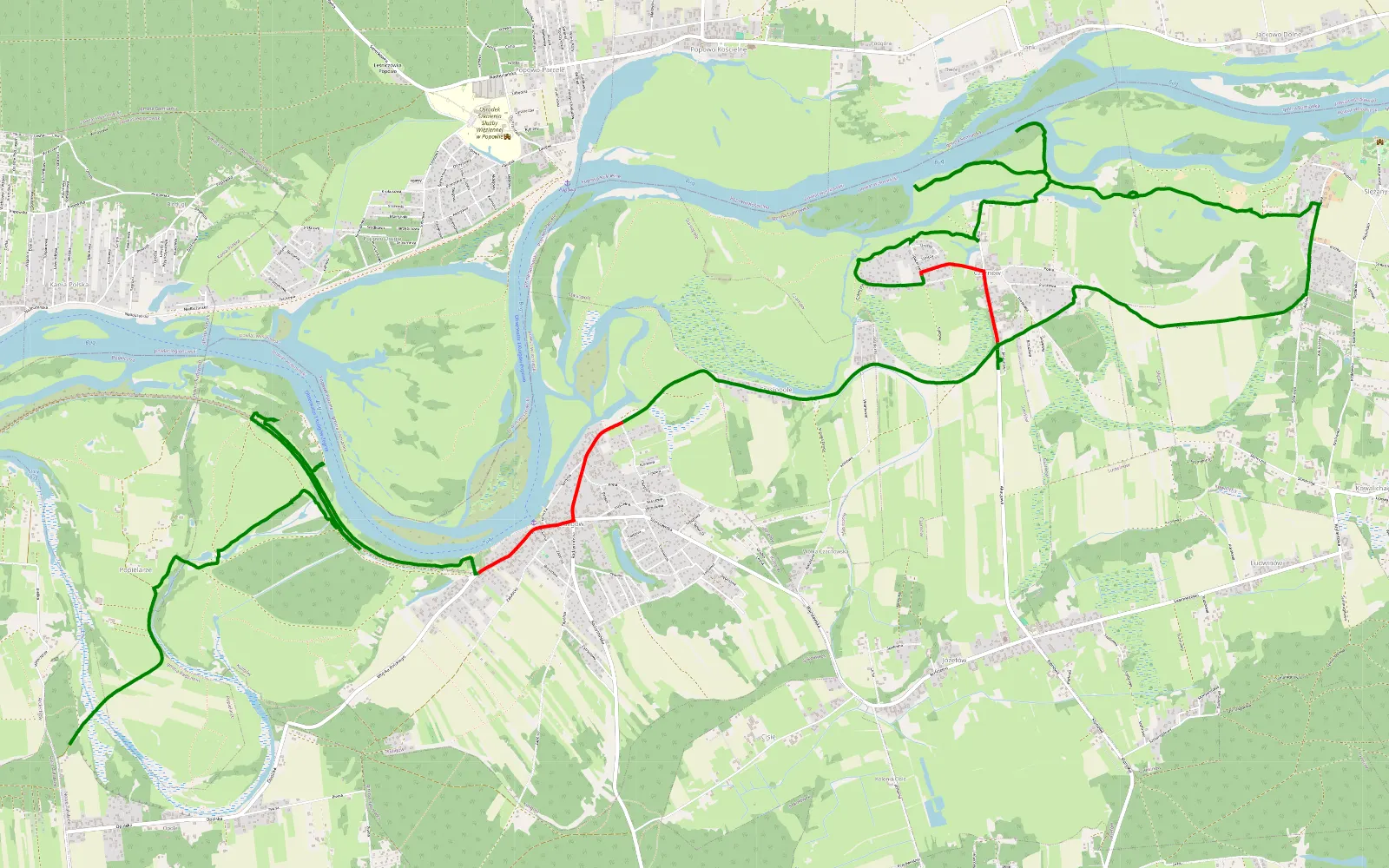 Mapa trasy MORG nad Bugiem by Marcin KJ - 21.1 km trasy offroad, Powiat Wołomiński