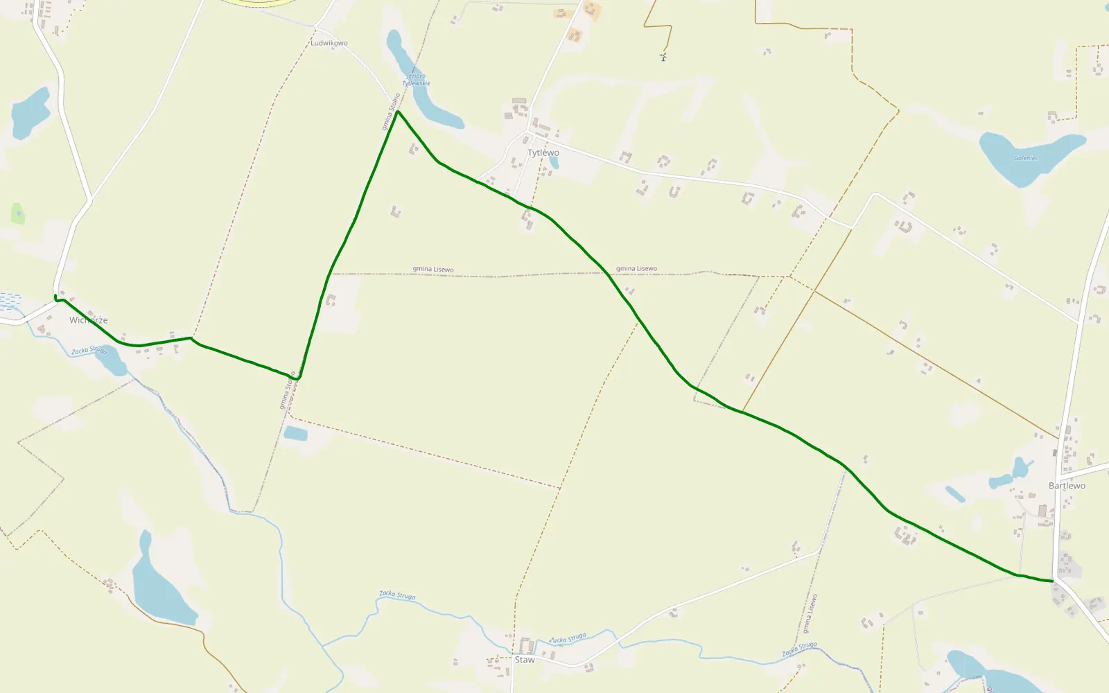 Map of Cepno - Staw - 4.4 km offroad trail, Chełmno County