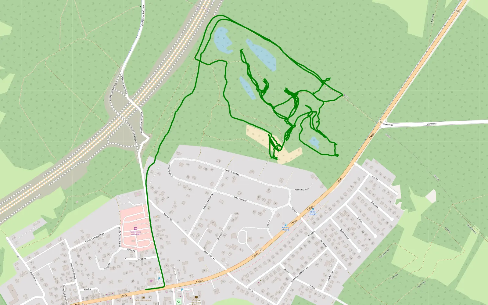 Map of Kołbiel - 6.8 km offroad trail, Otwock County