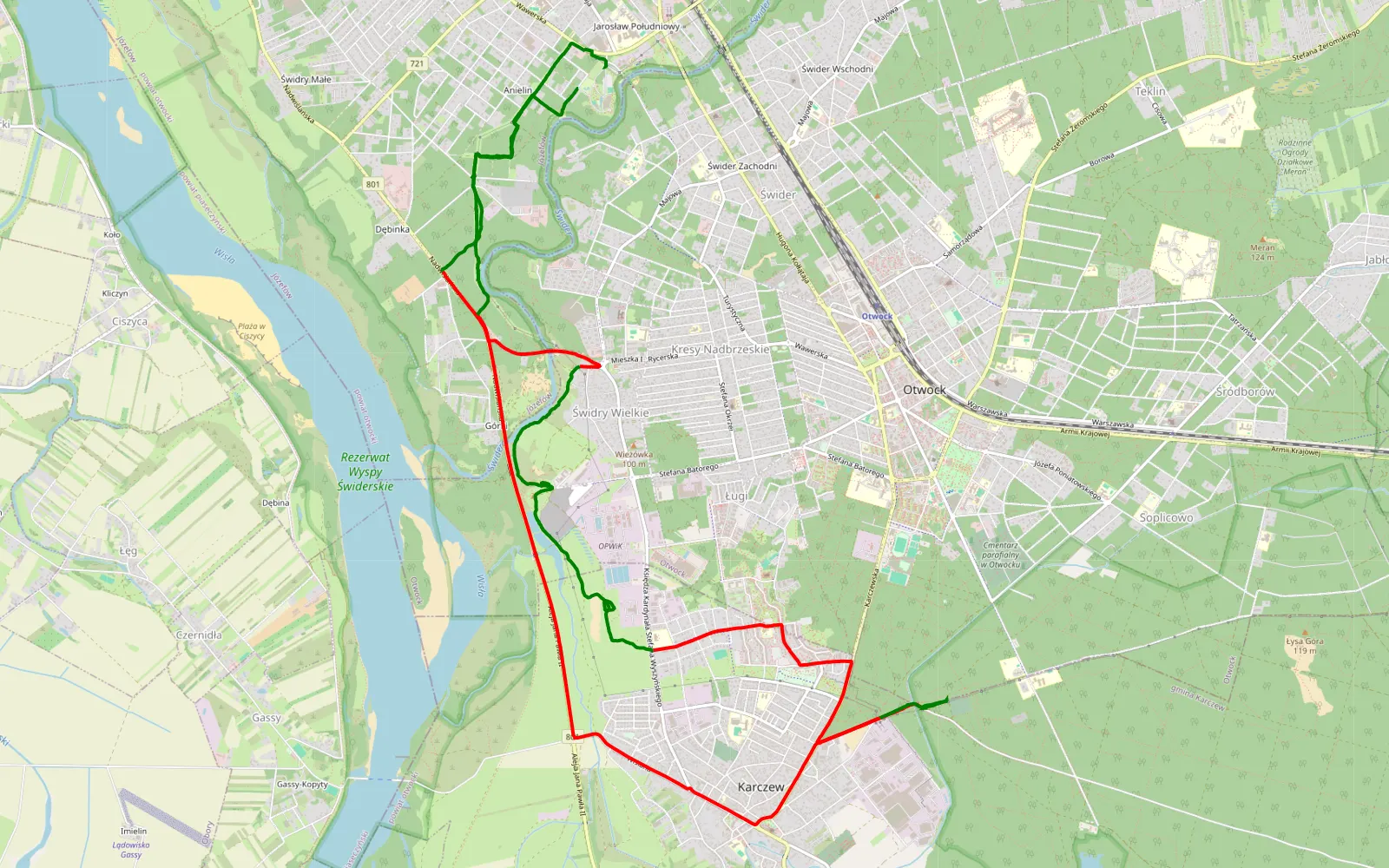 Map of Track Soft „American Picnic” - 19.5 km offroad trail, Otwock County