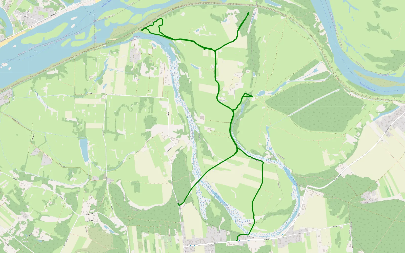Mapa trasy Zimowe zamiast - 9 km trasy offroad, Powiat Wołomiński