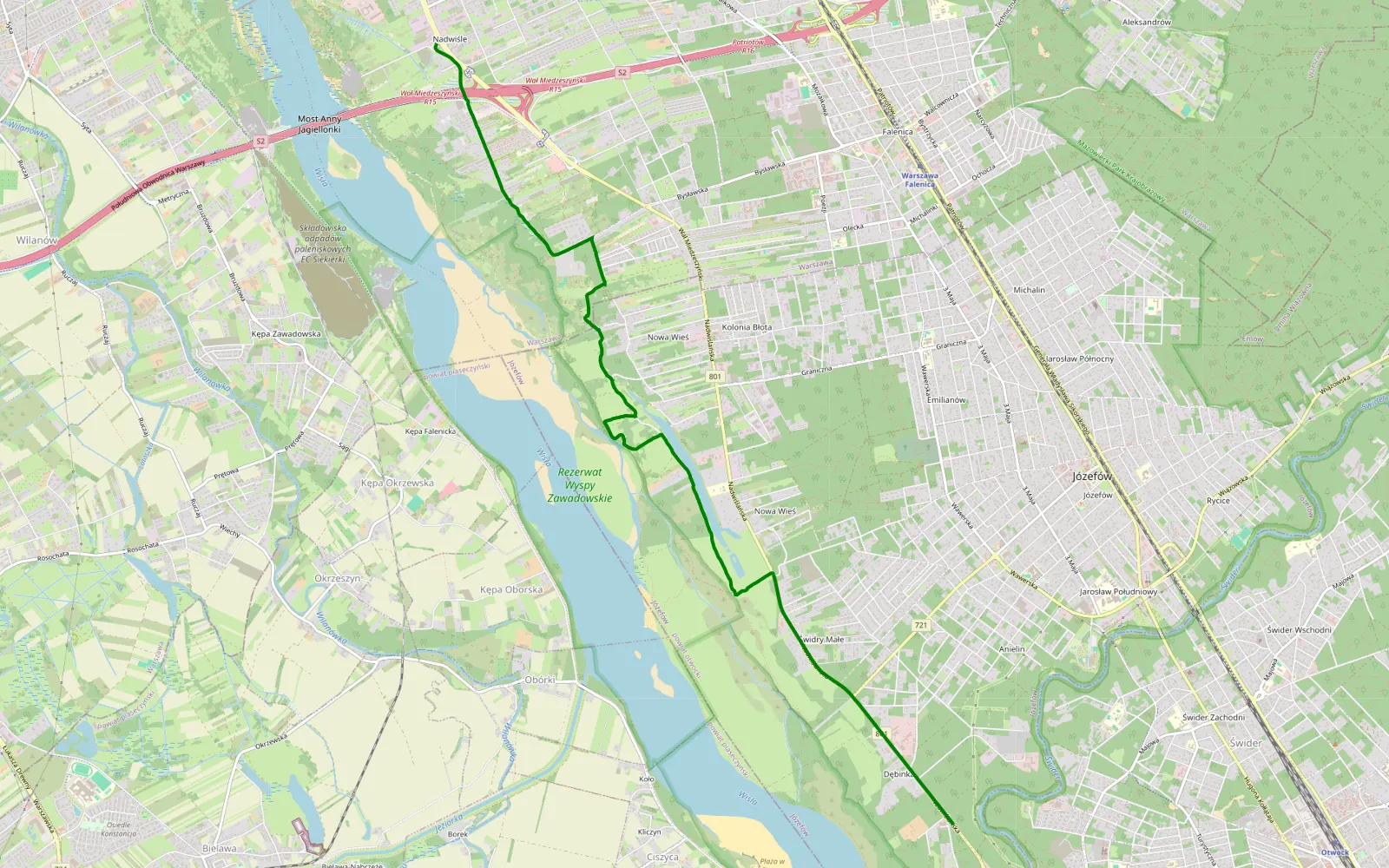 Map of Miedzeszyn Nowy - Świdry Wielkie - 5.4 km offroad trail, Otwock County