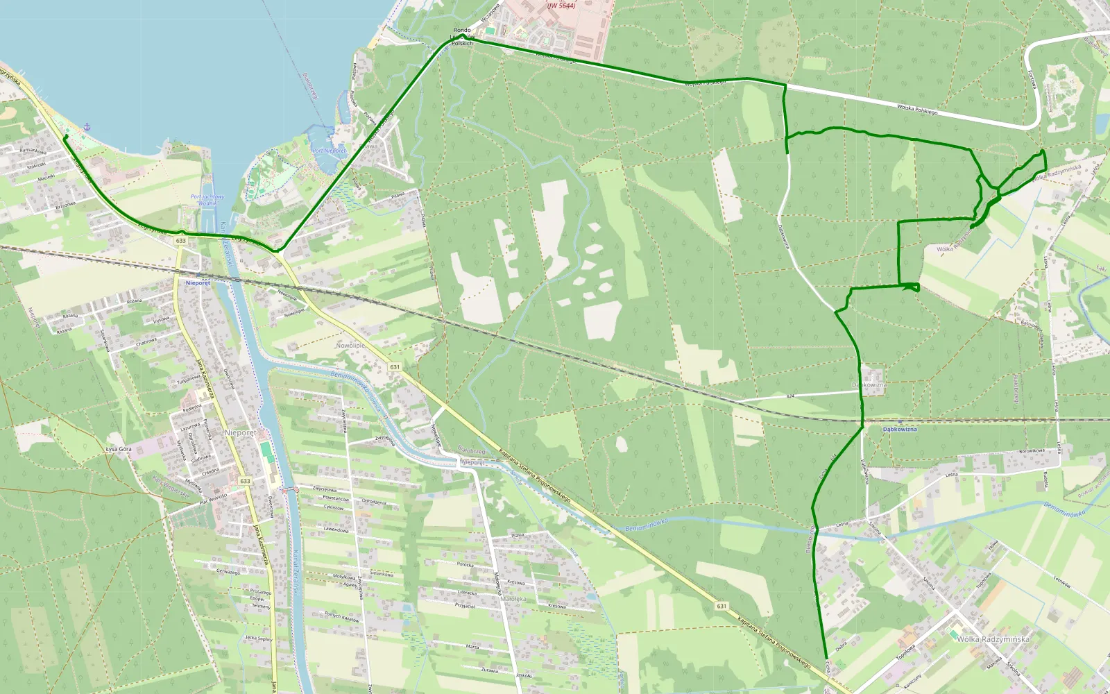 Mapa trasy Wólka Radzymińska - Nieporęt Ela - 4.4 km trasy offroad, Powiat Legionowski