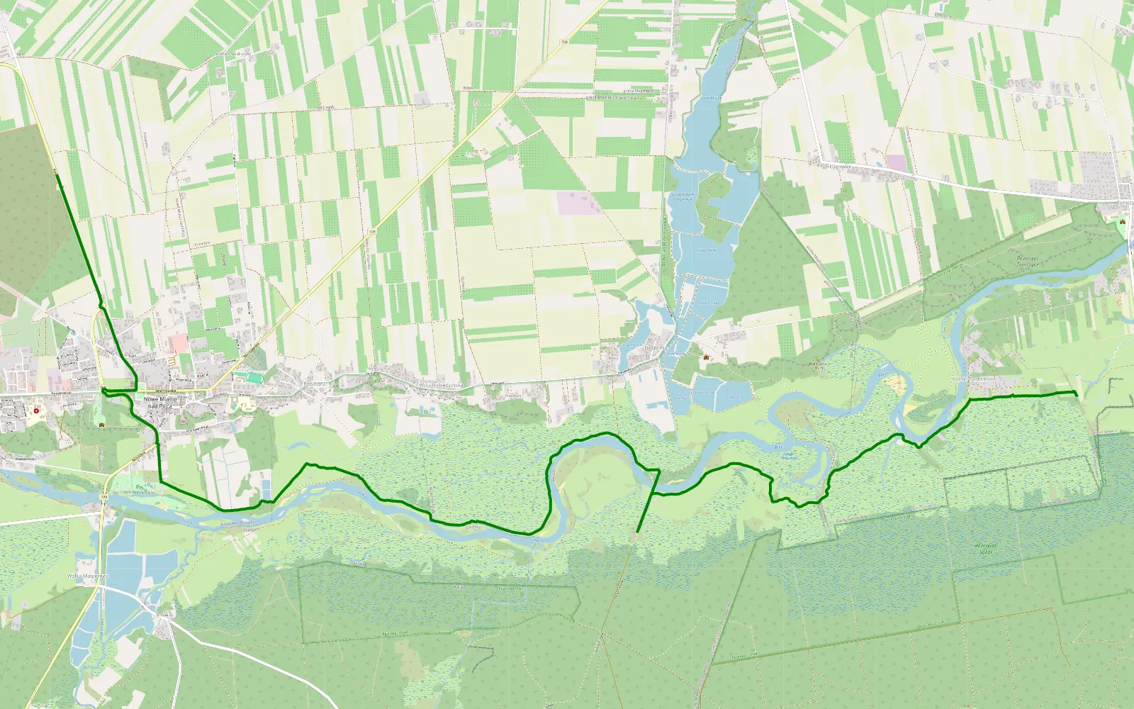 Map of Nowe Miasto nad Pilicą - Tomczyce - 10.7 km offroad trail, Grójec County