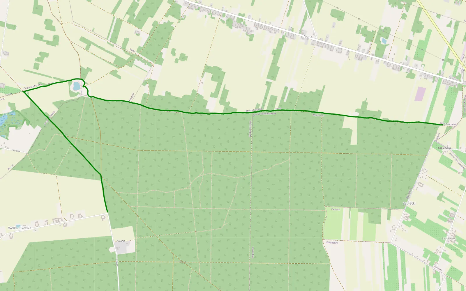 Mapa trasy Stanisławowo - Wólka - 7.3 km trasy offroad, Powiat Nowodworski