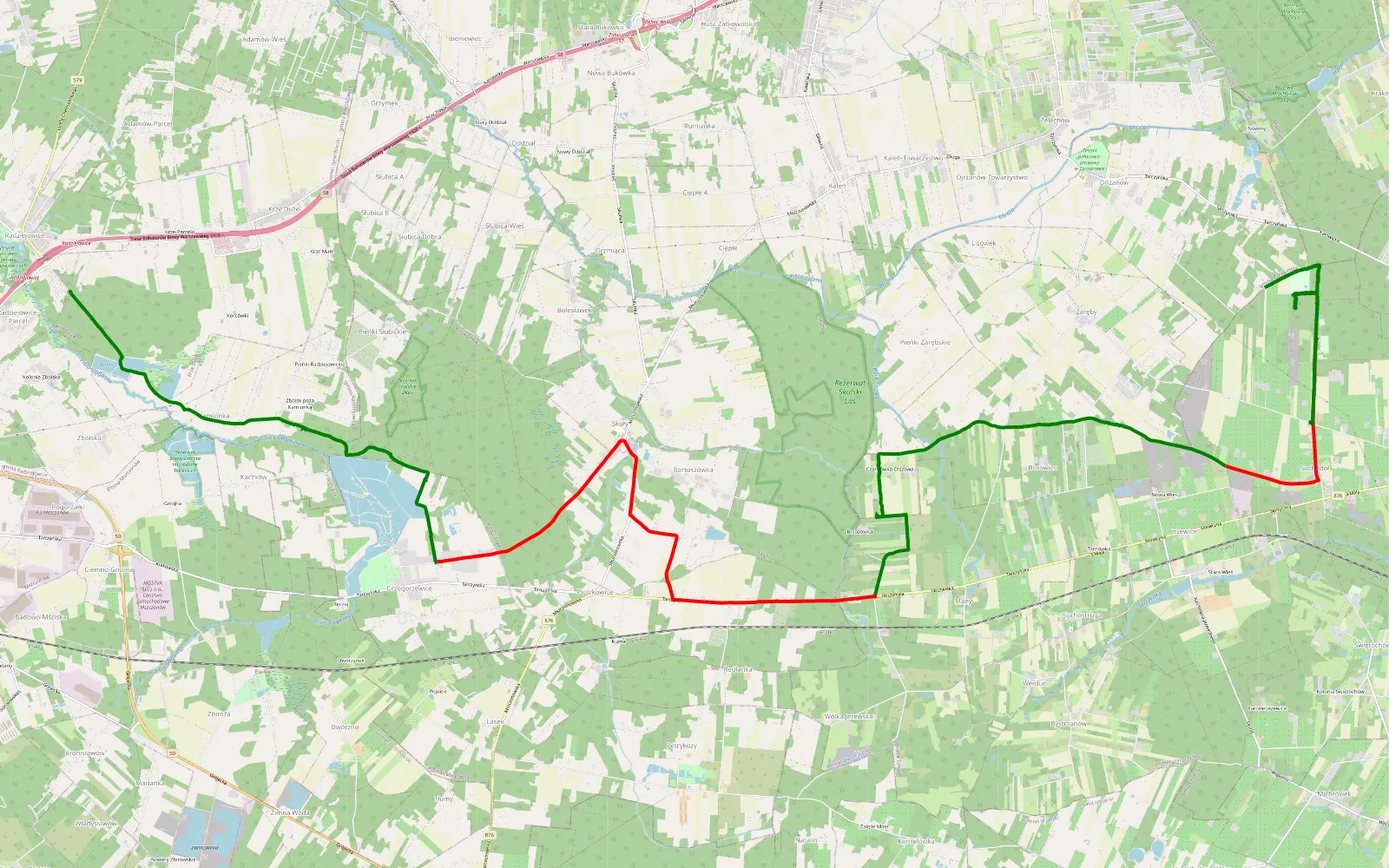 Mapa trasy Tdy Rally 2024 - 25.1 km trasy offroad, Powiat Grodziski