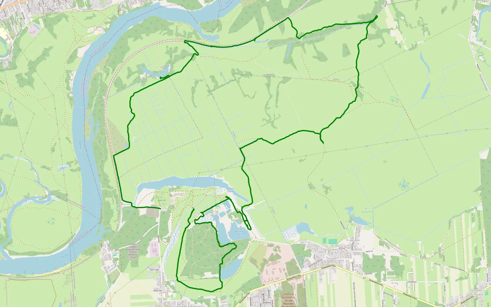 Map of Góra - 16.4 km offroad trail, Legionowo County