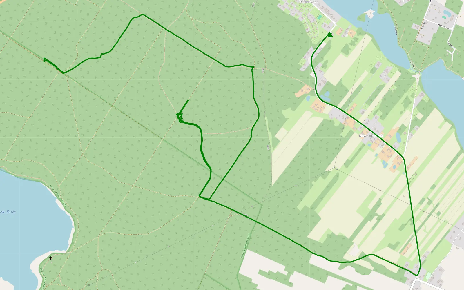 Map of Łąck - Nowe Rumunki - 6.3 km offroad trail, Płock County