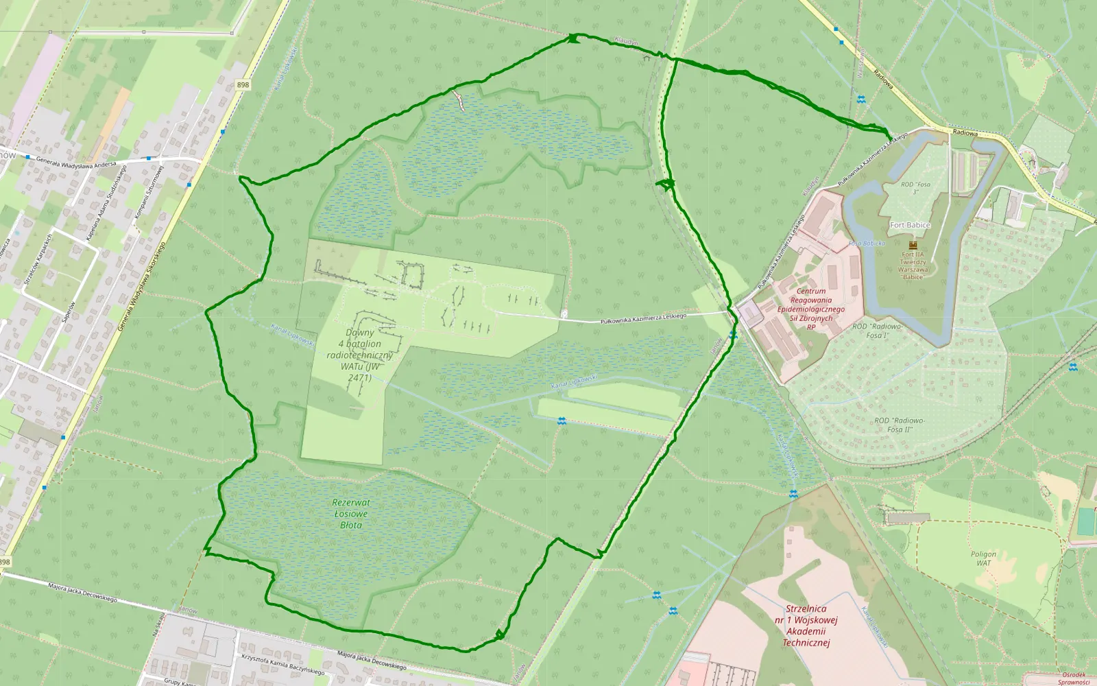 Map of Great2onTour przez Kampinos - 6.3 km offroad trail, Warsaw West County