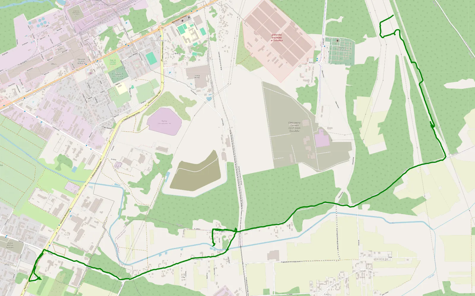 Mapa trasy Teodorowo - Ostrowy - 2.3 km trasy offroad, Ostrołęka