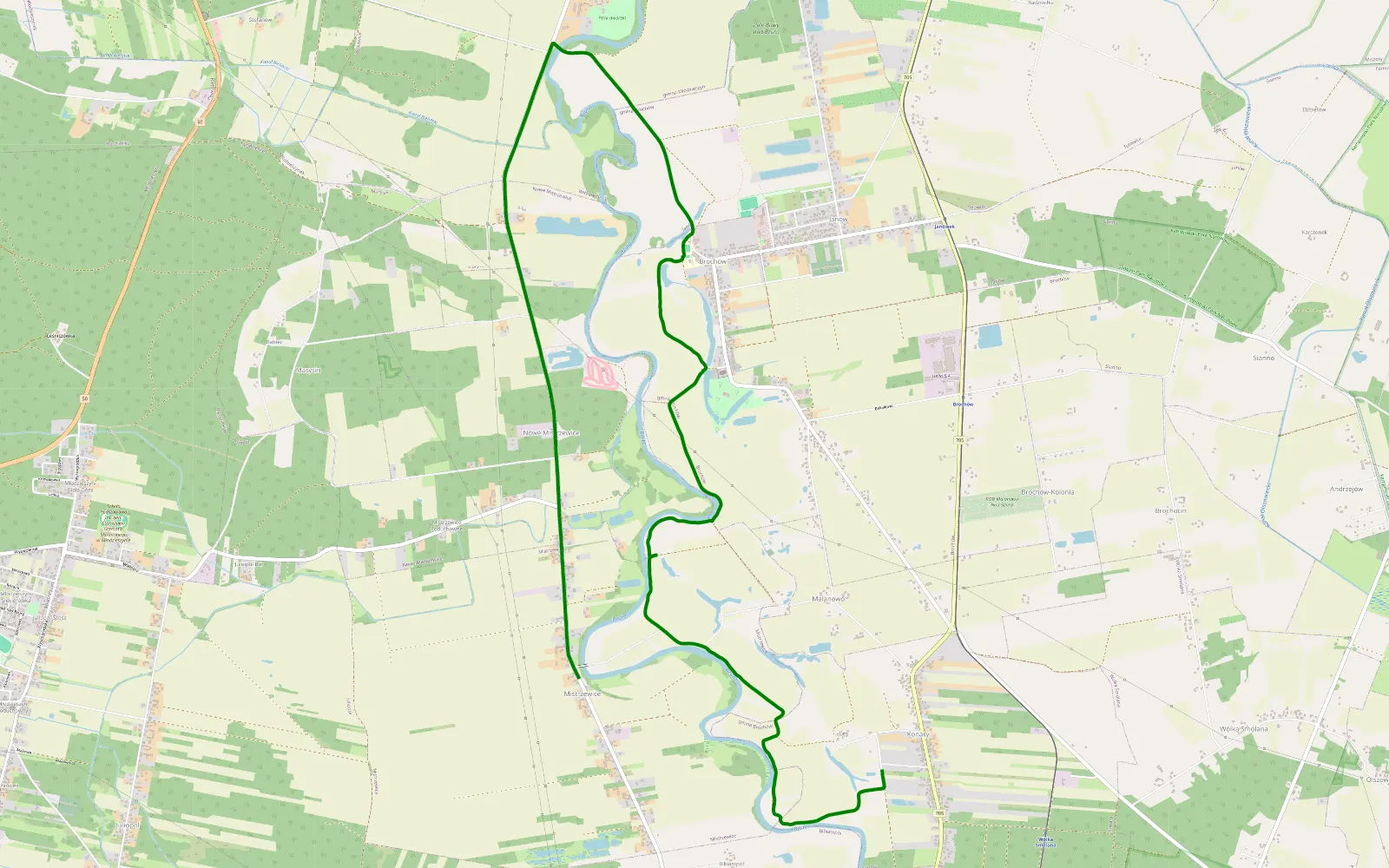 Mapa trasy Hhh - 6.1 km trasy offroad, Powiat Sochaczewski