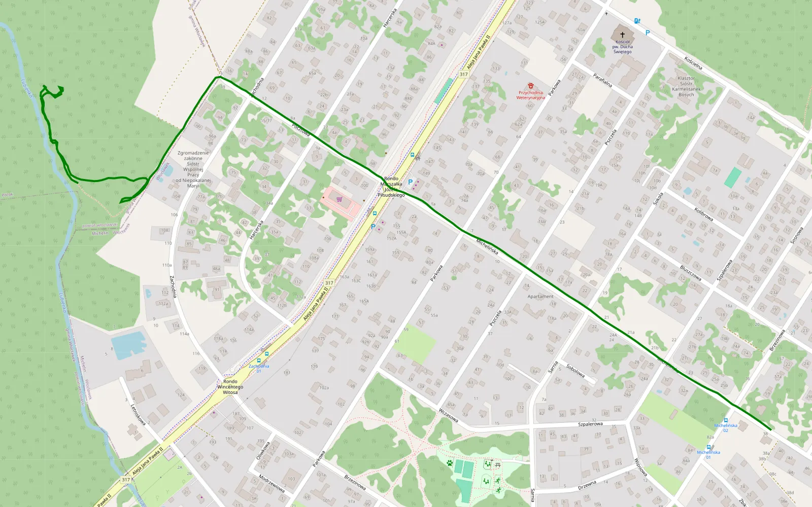 Mapa trasy Smólsk - 1 km trasy offroad, Powiat Włocławski