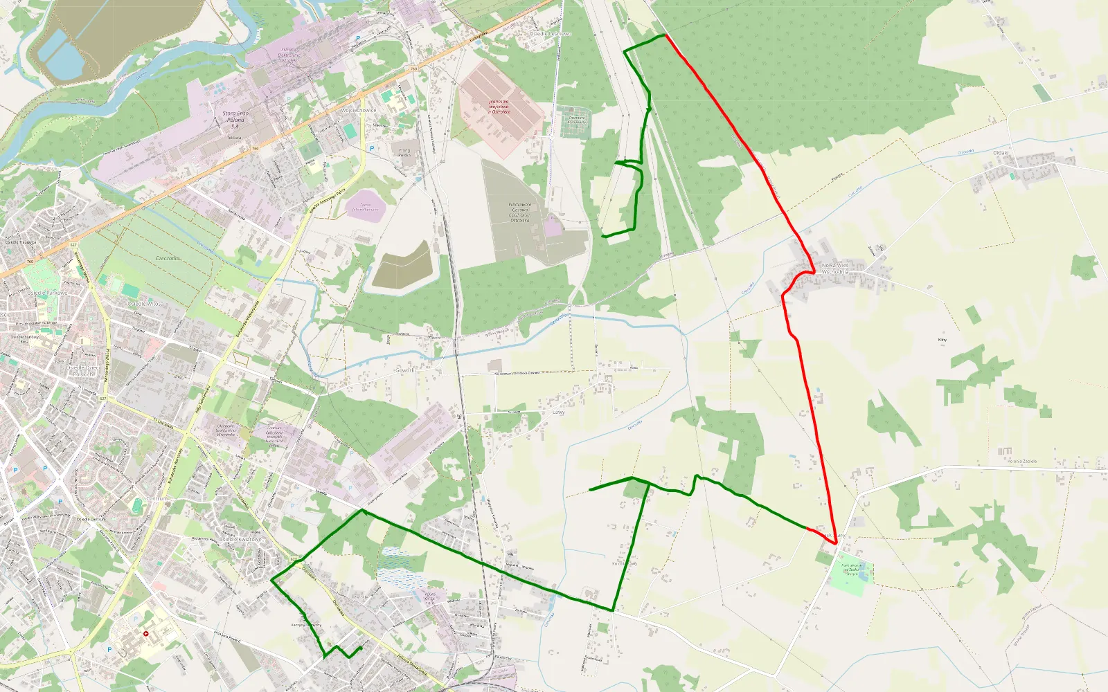 Mapa trasy Ławy slupy - 9.7 km trasy offroad, Powiat Ostrołęcki