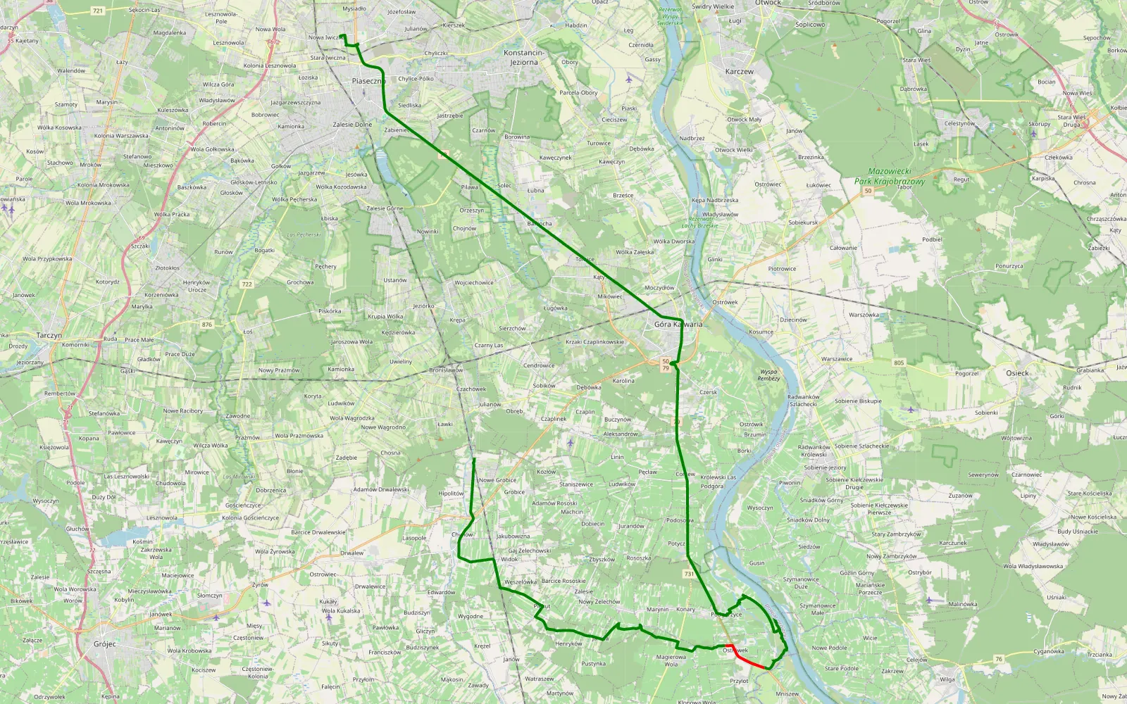 Map of 17.9 km Offroad Trail, Grójec County - 17.9 km offroad trail, Grójec County