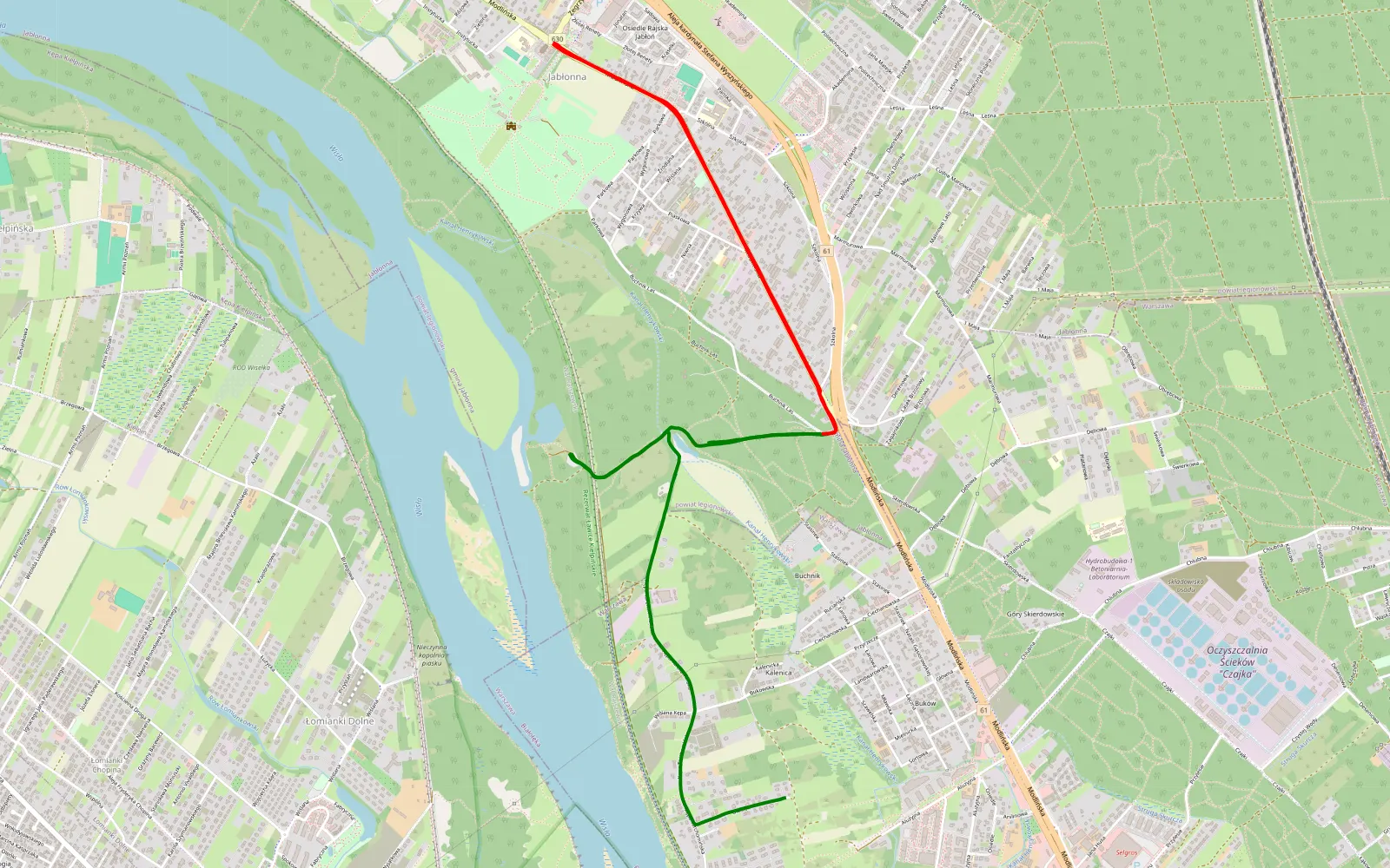 Map of Buchnik - 7.7 km offroad trail, Legionowo County
