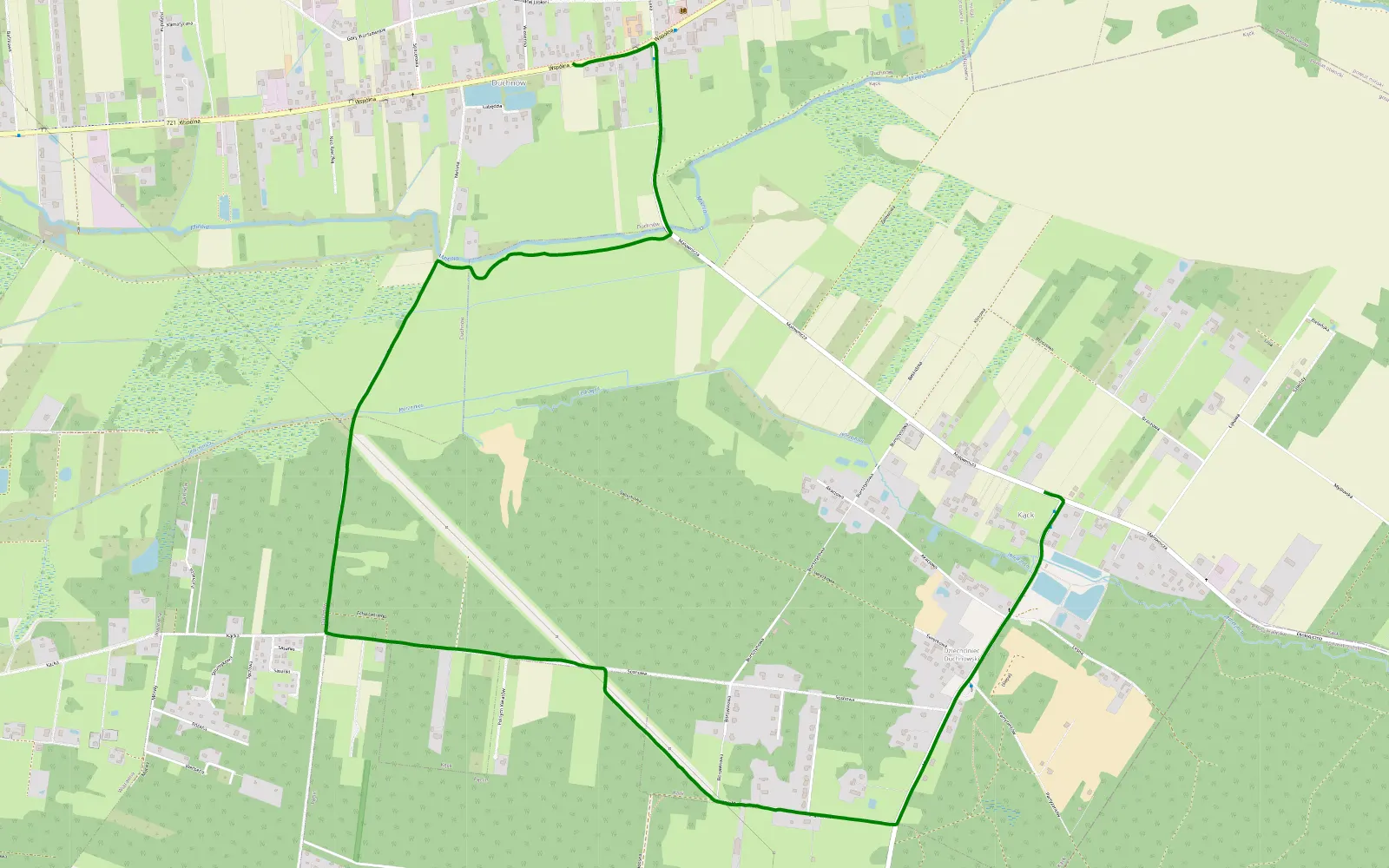 Map of Duchnów - Kąck - 2.6 km offroad trail, Otwock County