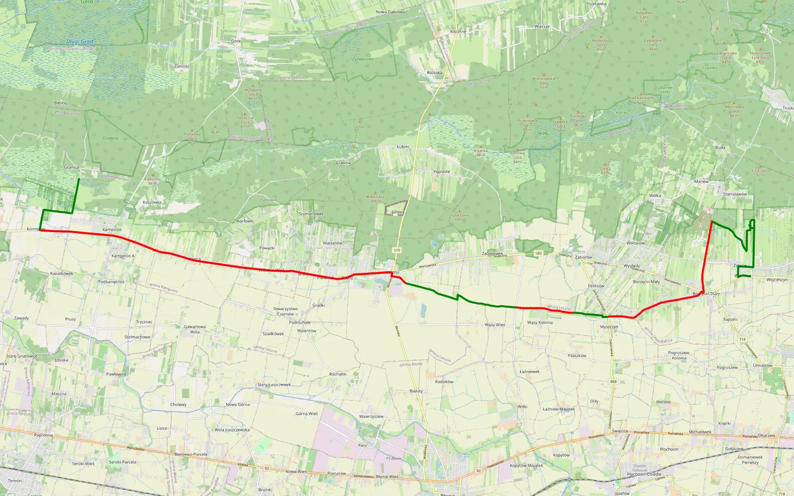 Map of yyy - 30.6 km offroad trail, Warsaw West County