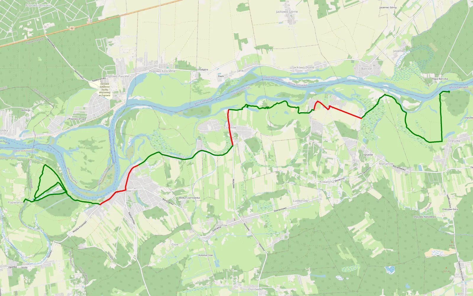 Mapa trasy Expedition 54 - 19.8 km trasy offroad, Powiat Wołomiński