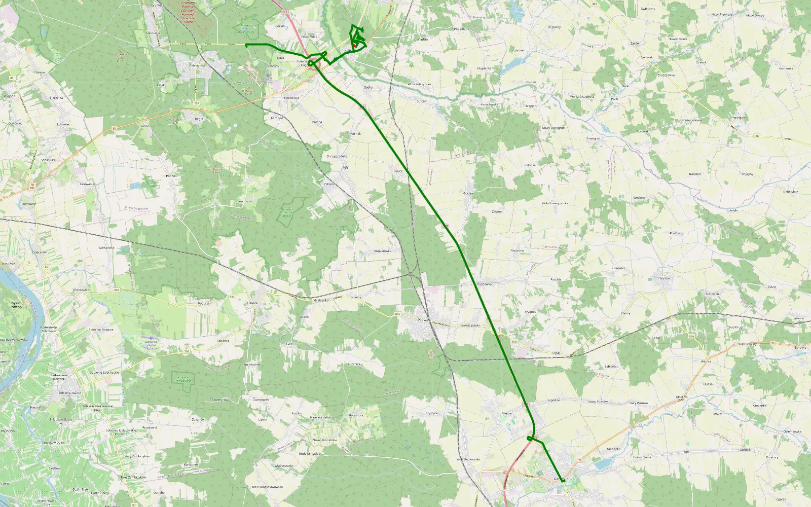 Map of Test - 4.3 km offroad trail, Otwock County