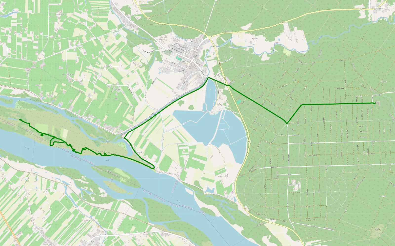 Mapa trasy Holendry - Komisja - 7.9 km trasy offroad, Powiat Garwoliński