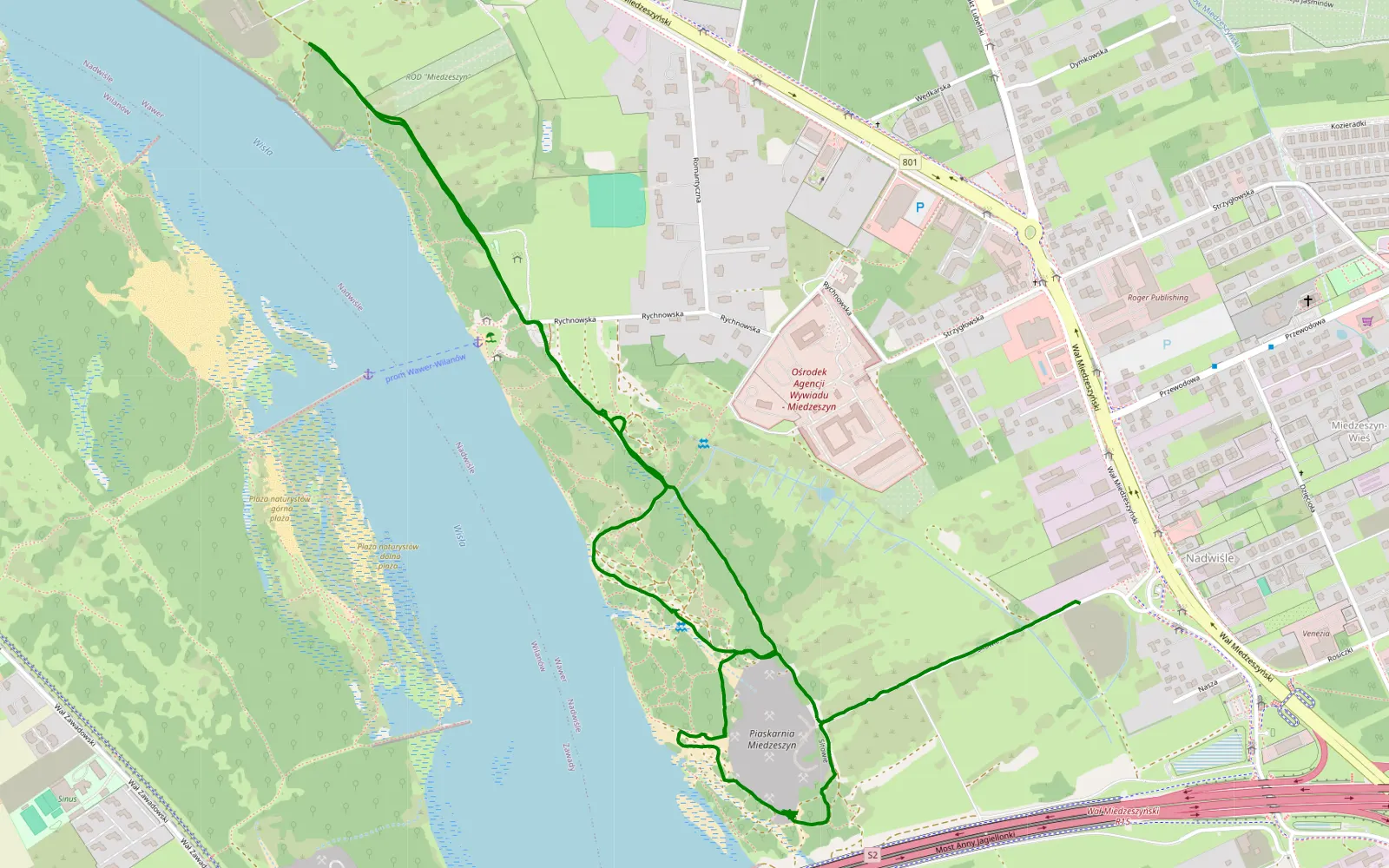 Mapa trasy Shell nad eisla piaskownia - 4.6 km trasy offroad, Warszawa