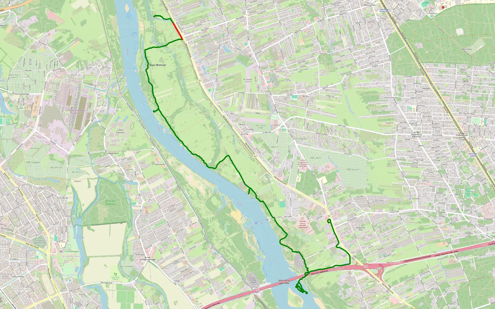 Map of Zbytki - 9.2 km offroad trail, Warsaw
