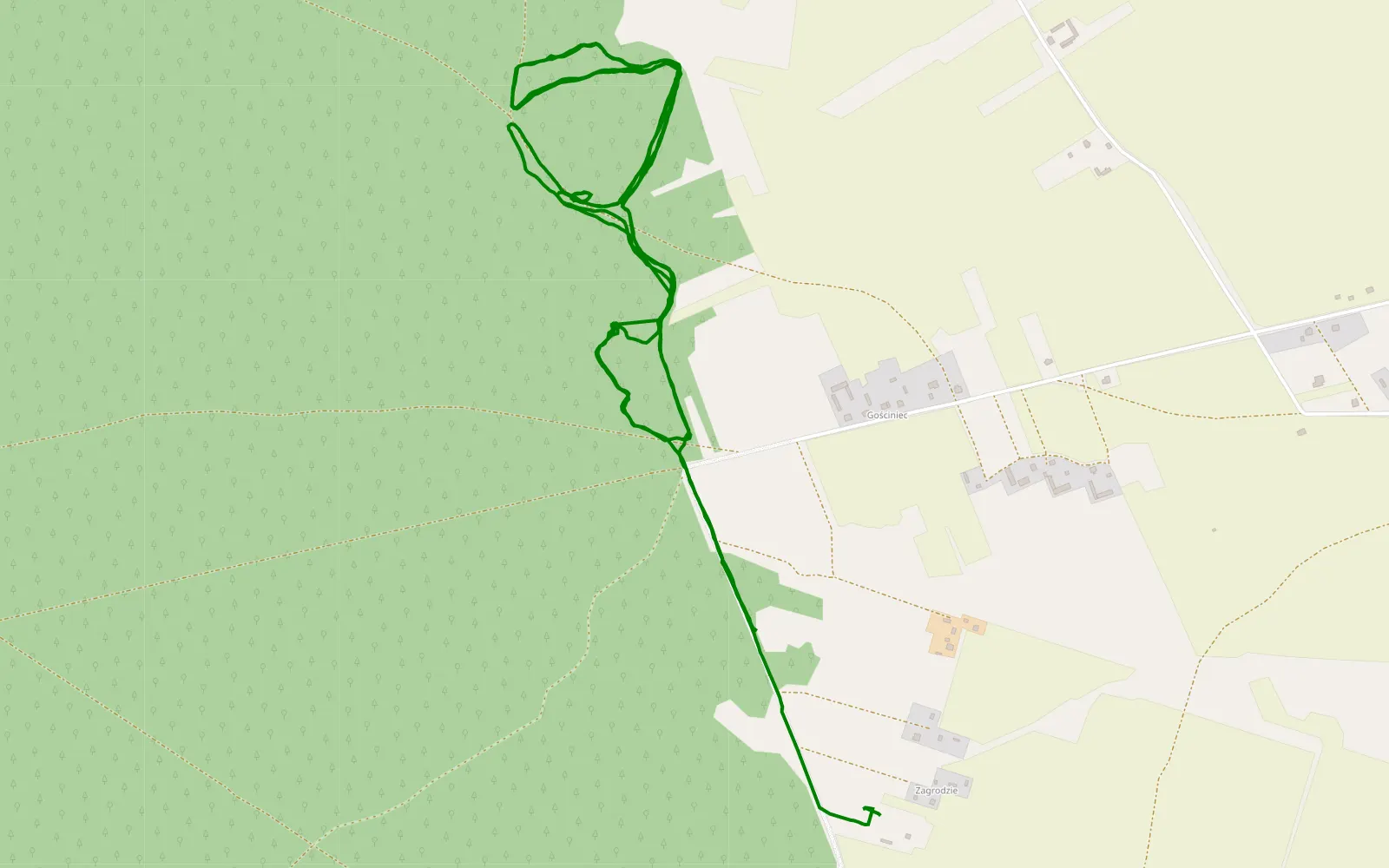 Map of Szczawin - 7.4 km offroad trail, Ostrołęka County
