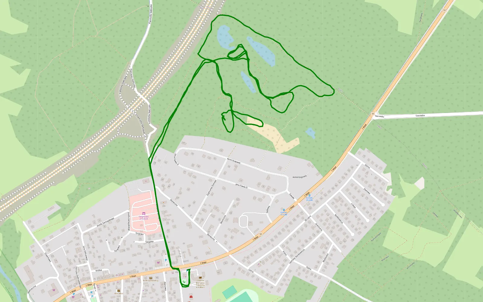Map of Kołbiel - 4.6 km offroad trail, Otwock County