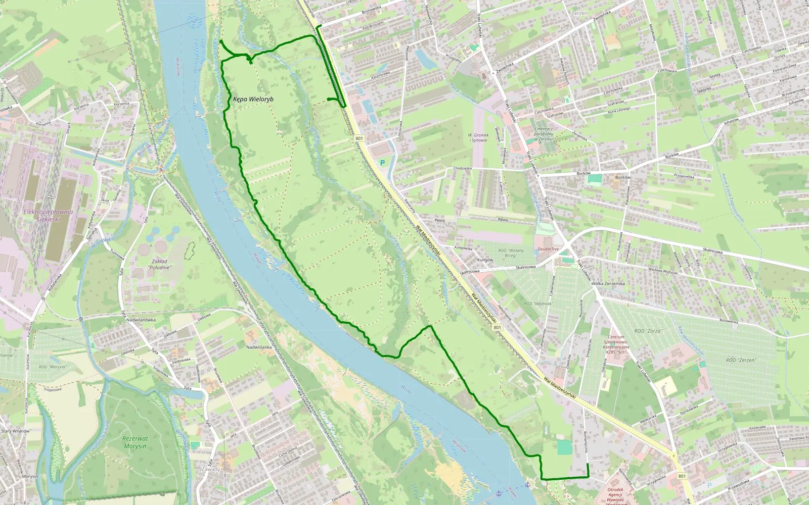 Map of Zbytki - Wólka Zerzeńska - 5.9 km offroad trail, Warsaw